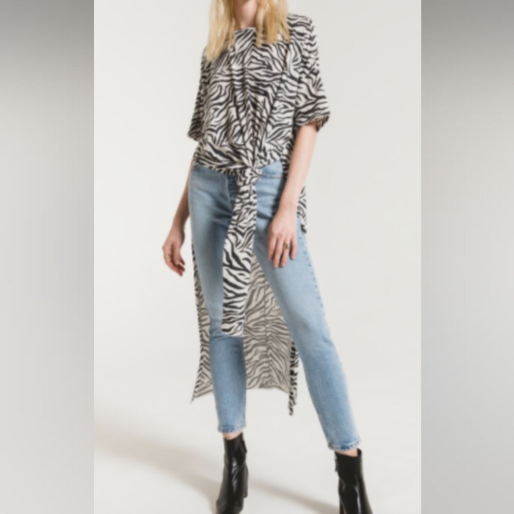 Z Supply NWT Zebra Maxi Tee with Side Slits Size XS